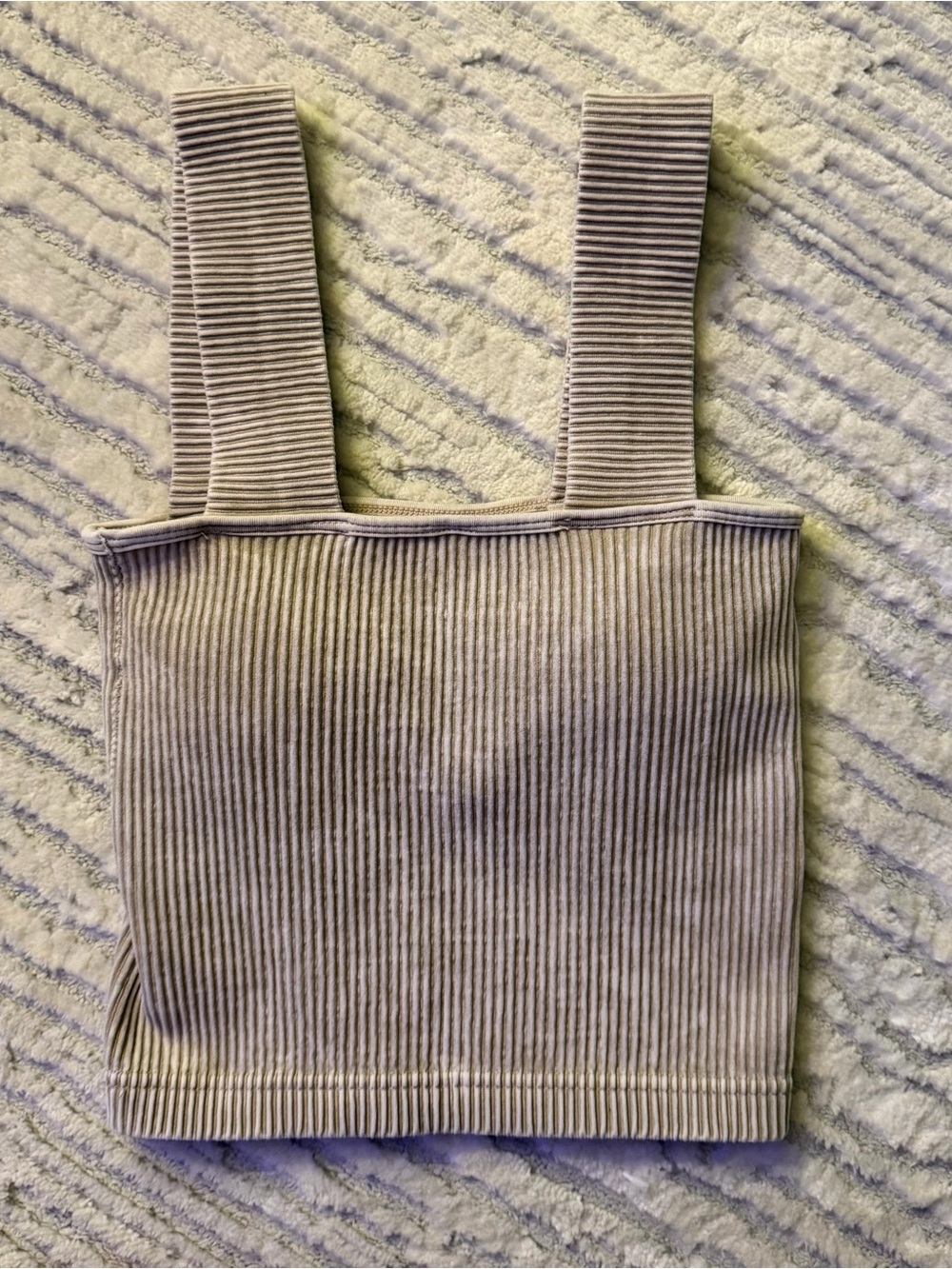 ZENANA Beige-Grey Ribbed Tank Top